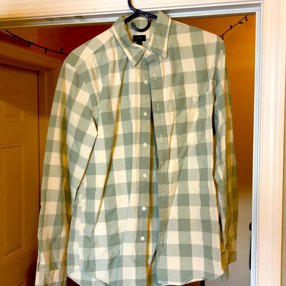 Medium Green/Cream J crew button down